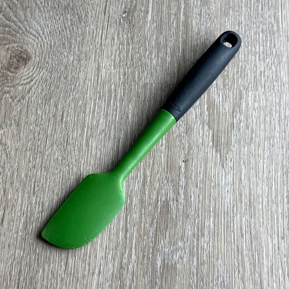 OXO Good Grips Silicone Jar Spatula Green Black Vtg Non-Slip Handle 9.5 Inch Y2K